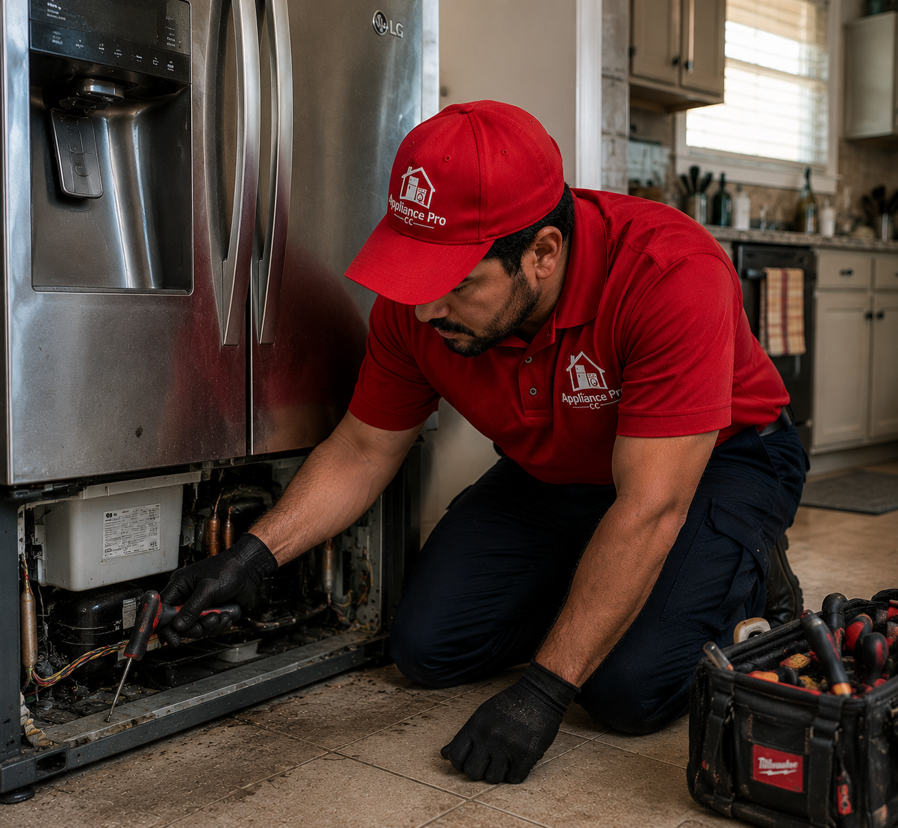 Residential refrigerator repair in Corpus Christi home kitchen